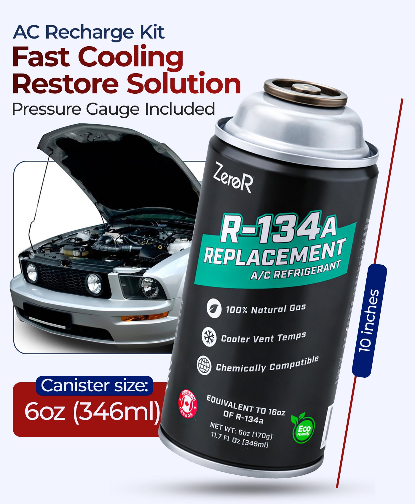 ZeroR AC Recharge Kit R134a Replacement – DIY Parts, Inc