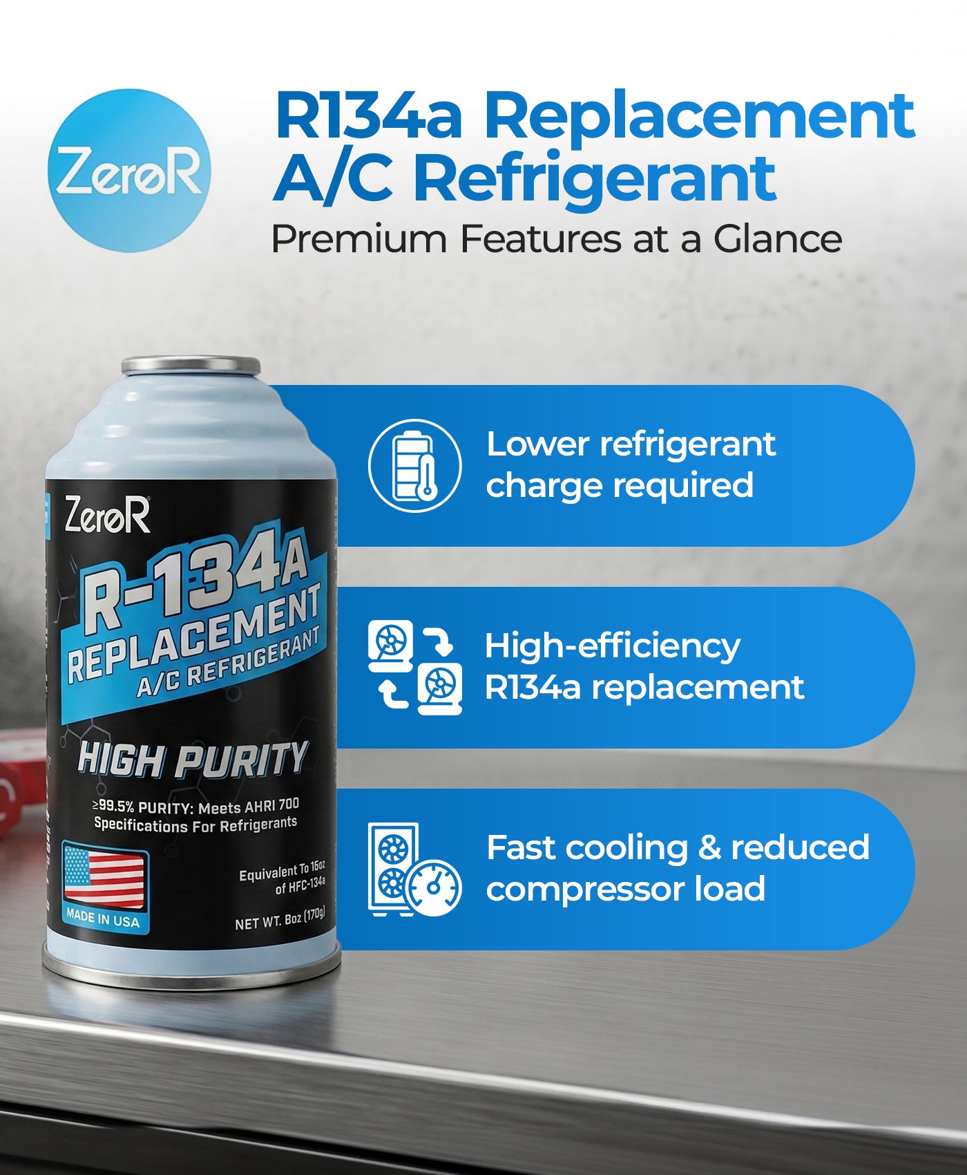 ZeroR® High-Purity R134a Replacement Refrigerant – DIY Parts, Inc