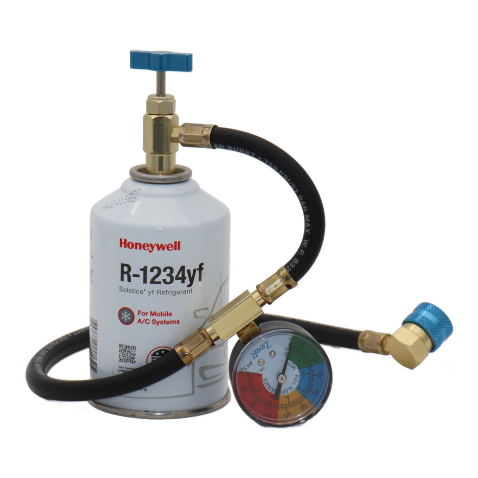 ZeroR® Top Off Kit | Genuine 8oz R1234YF Refrigerant & 24" Brass Can Tap image 0