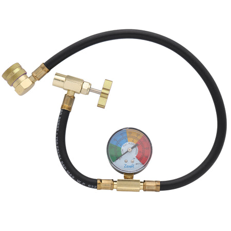 ZeroR® R134a AC Recharge Kit | 24" HD Charging Hose | 2 Cans R-134a Refrigerant 12oz image 2
