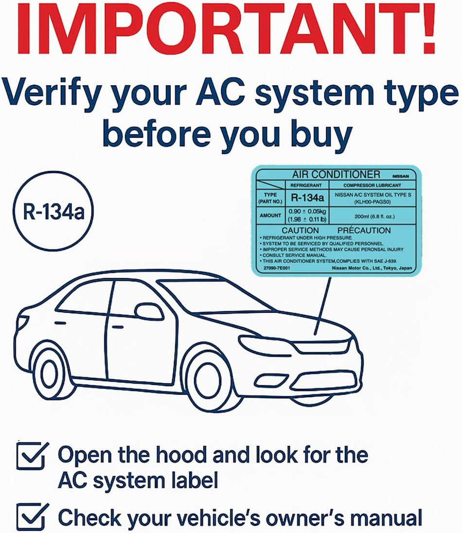 ZeroR AC Recharge Kit R134a Replacement