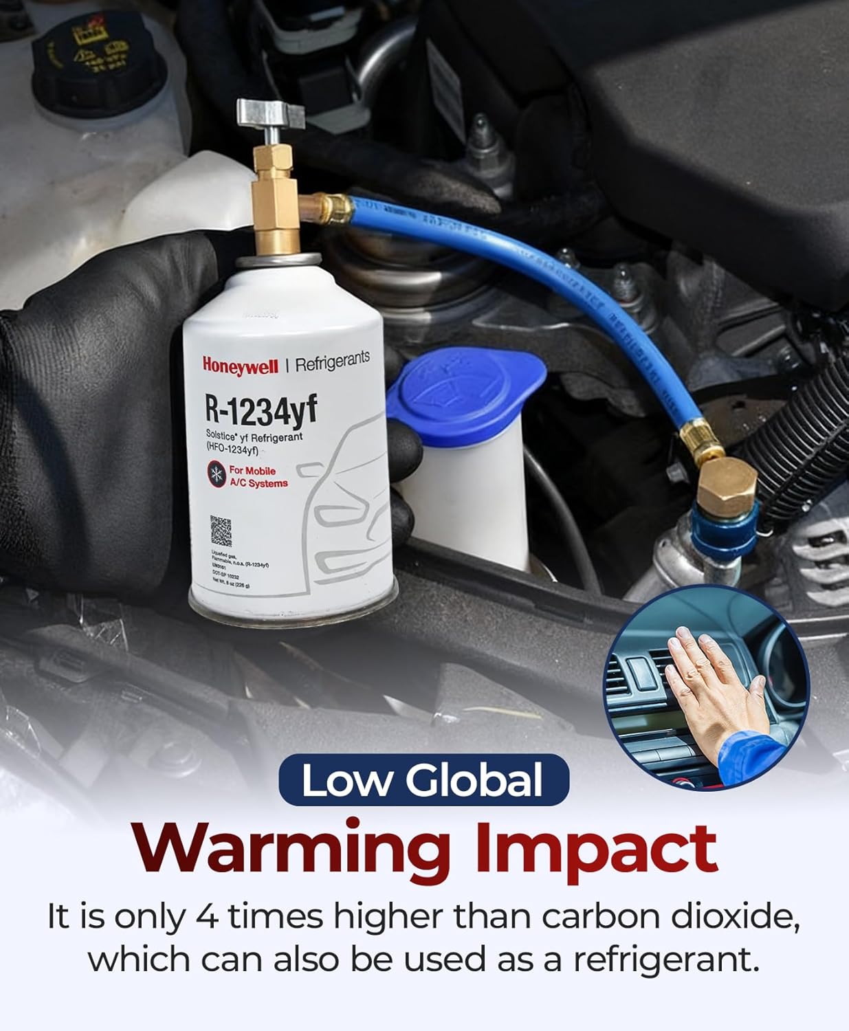 ZeroR® Genuine R1234YF Refrigerant Can for Automotive AC Systems