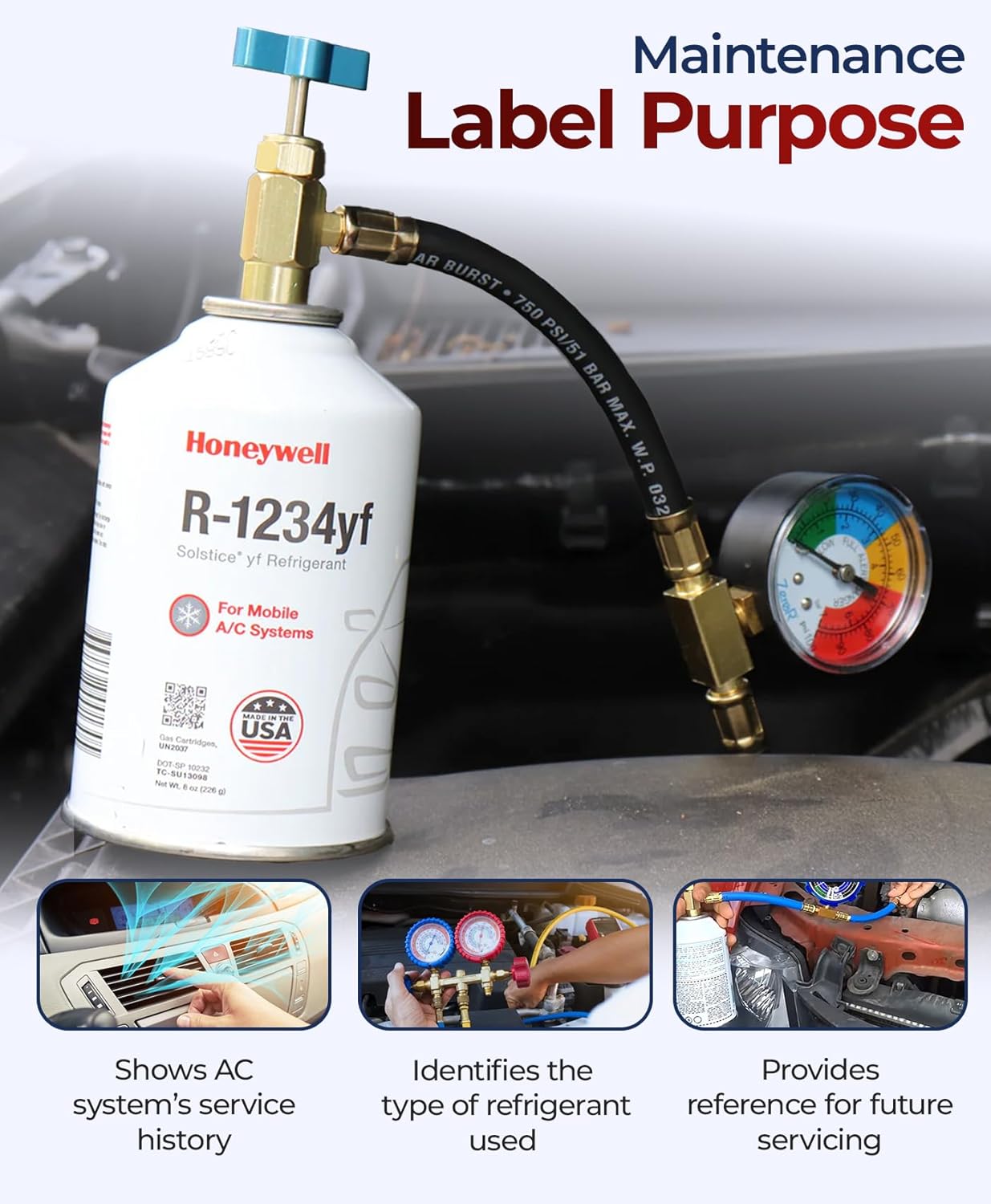 ZeroR® Genuine R1234YF Refrigerant Can for Automotive AC Systems