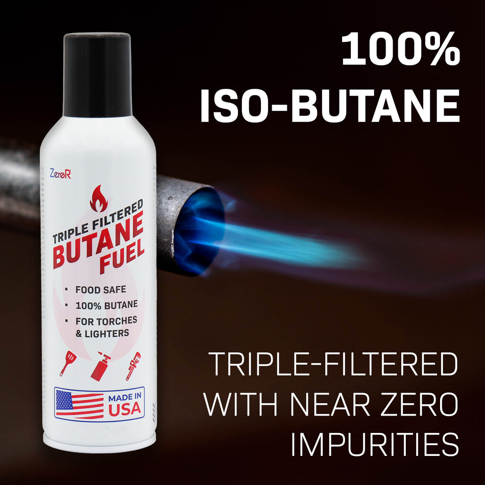 ZeroR® Butane Fuel Refill | 10.67 fl oz 315ml | Made in USA | Butane Refill for Torch Lighter, Kitchen Torch, Refillable Lighters image 1