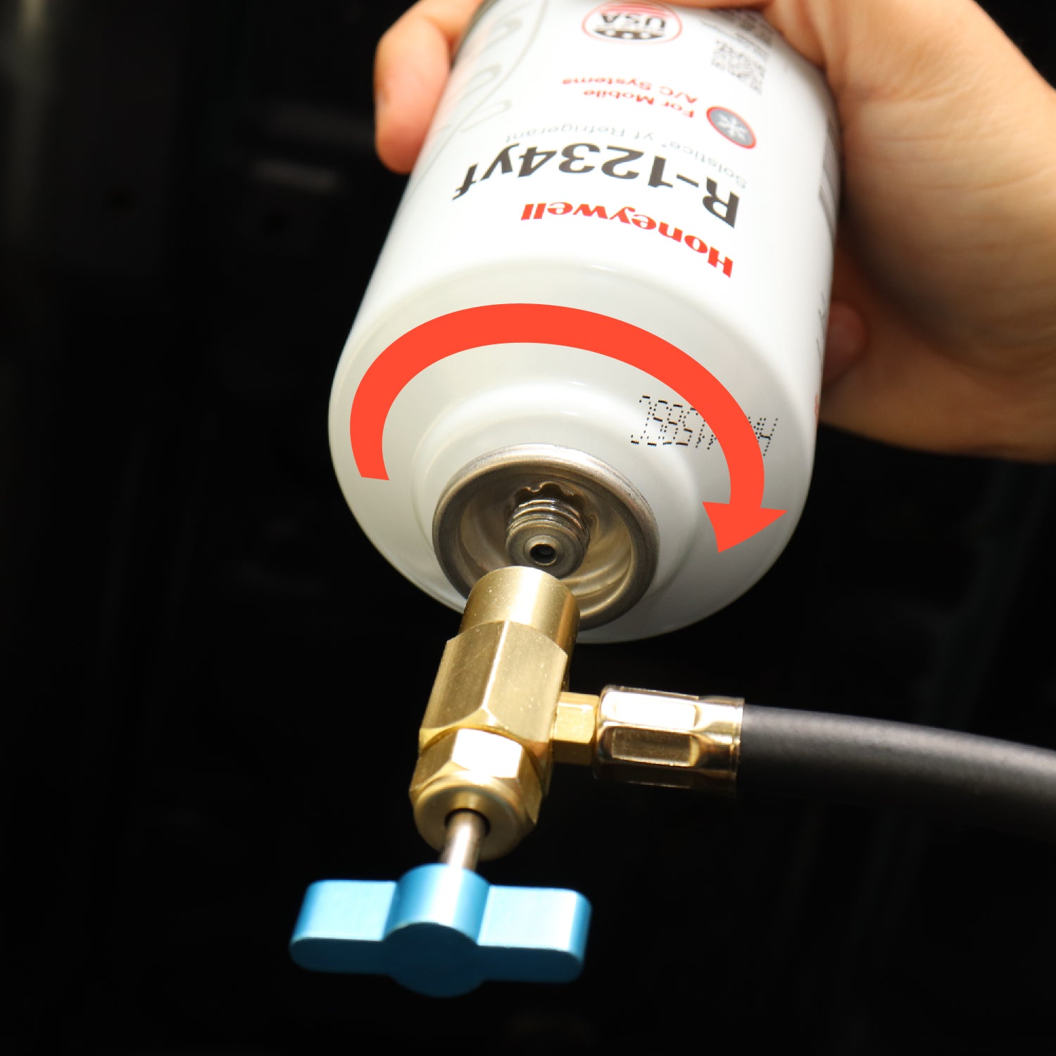 ZeroR® R1234YF Top Off Kit | Genuine 8oz R1234YF Refrigerant (3 Cans) & 24" HD Brass Can Tap image 4