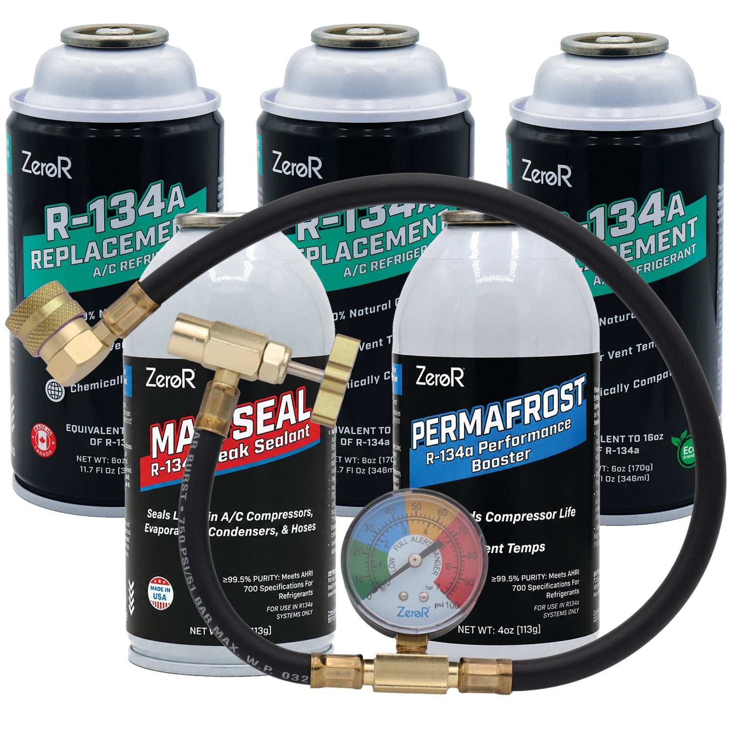 ZeroR® Premium Repair & Recharge Kit for R134a Refrigerants | 24