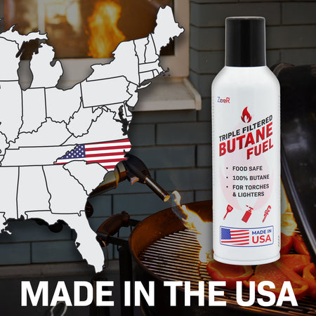 ZeroR® Butane Fuel Refill | 10.67 fl oz 315ml | Made in USA | Butane Refill for Torch Lighter, Kitchen Torch, Refillable Lighters image 2